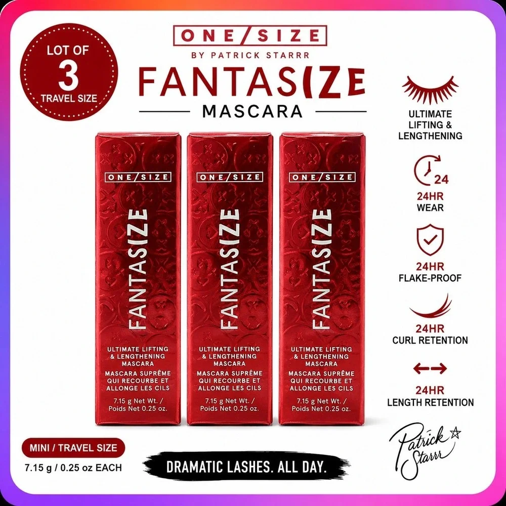 ONE/SIZE Fantasize Mascara Mini Travel Size Lot of 3 24HR Lengthening Mascara